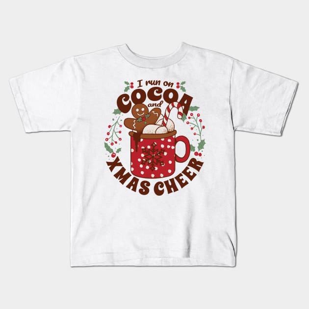 Cocoa Christmas Cheer Kids T-Shirt by Life2LiveDesign